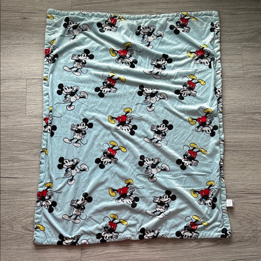 Disney Light Blue Mickey Mouse Baby Blanket